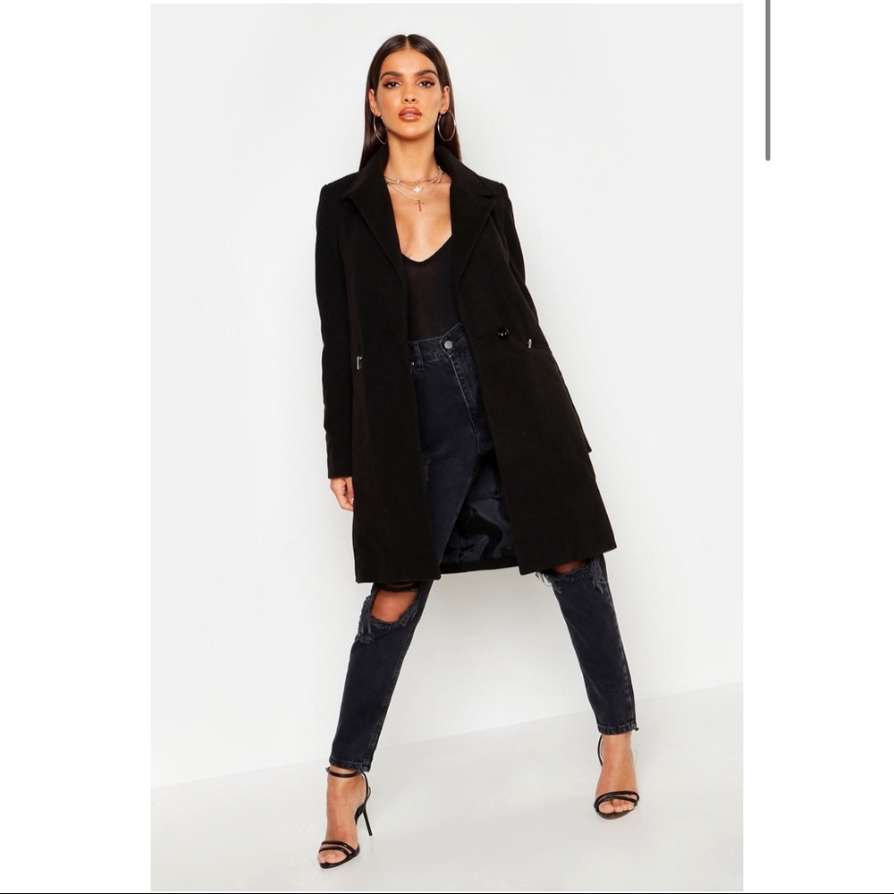 Midi Black Peacoat